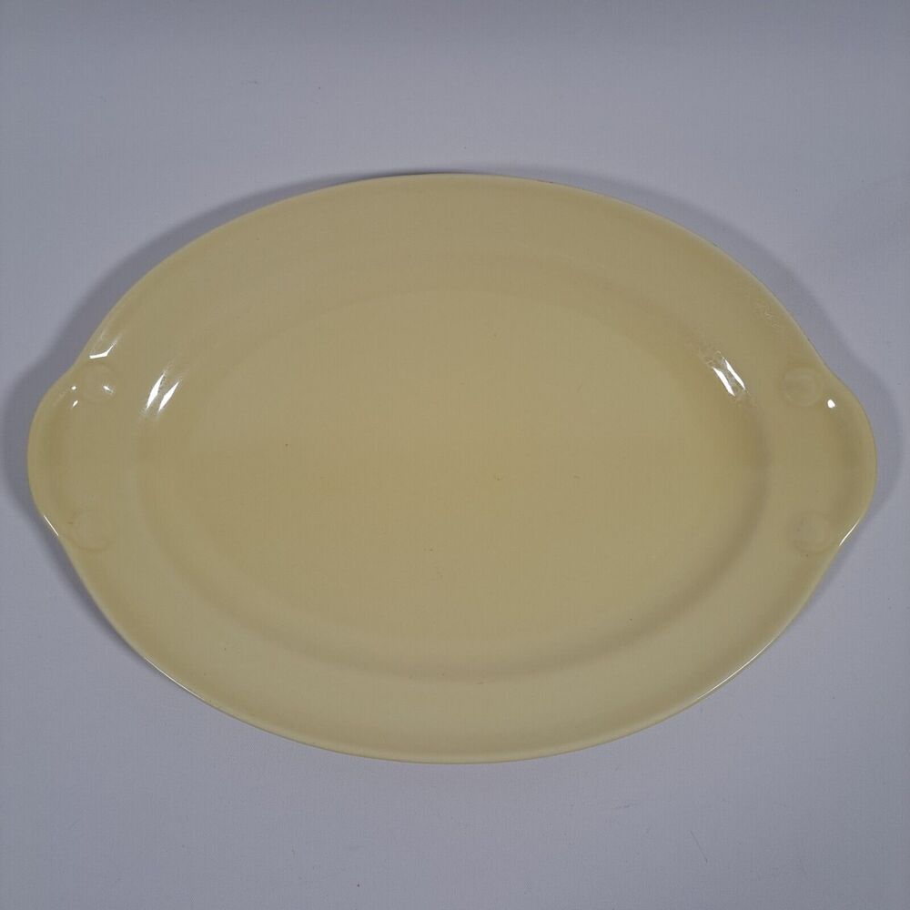 Lu Ray Pastel Yellow Serving Tray VTG Ceramic Dinnerware 11.5 x 8 1940s